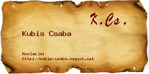Kubis Csaba névjegykártya